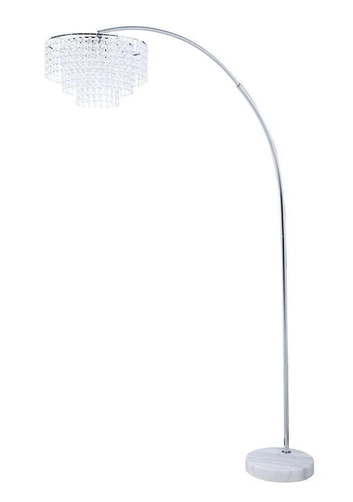 Shirley Chrome/Crystal Marble Base Floor Lamp by Coaster at Eve Furniture
