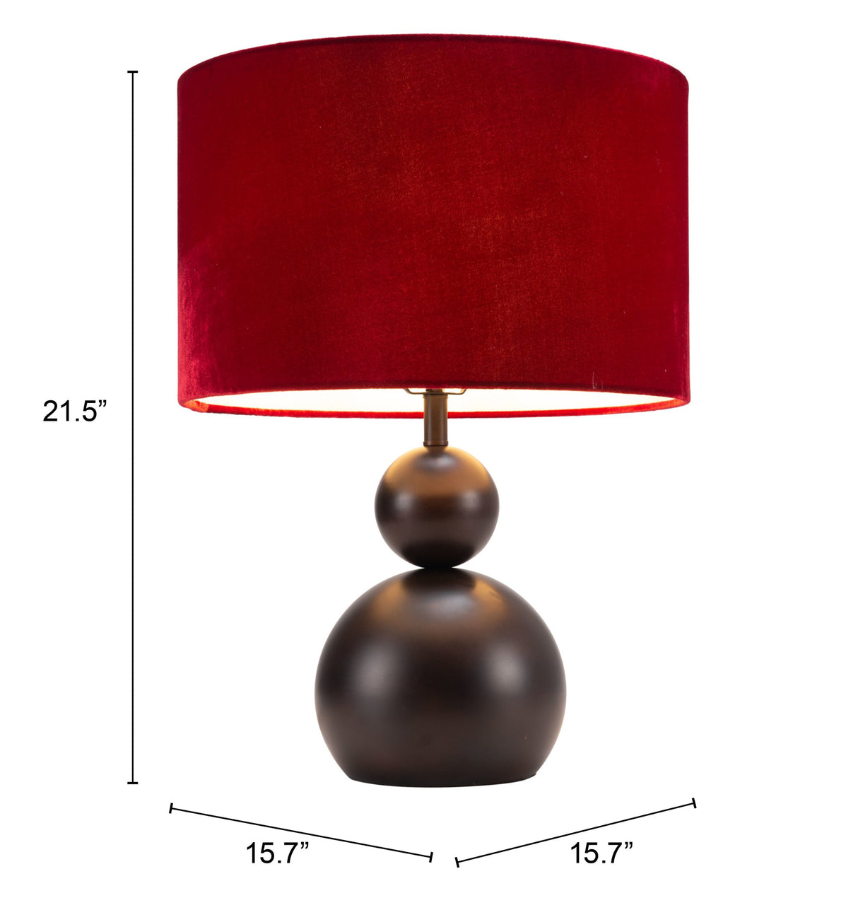 Shobu Red Table Lamp by Zuomod at Eve Furniture