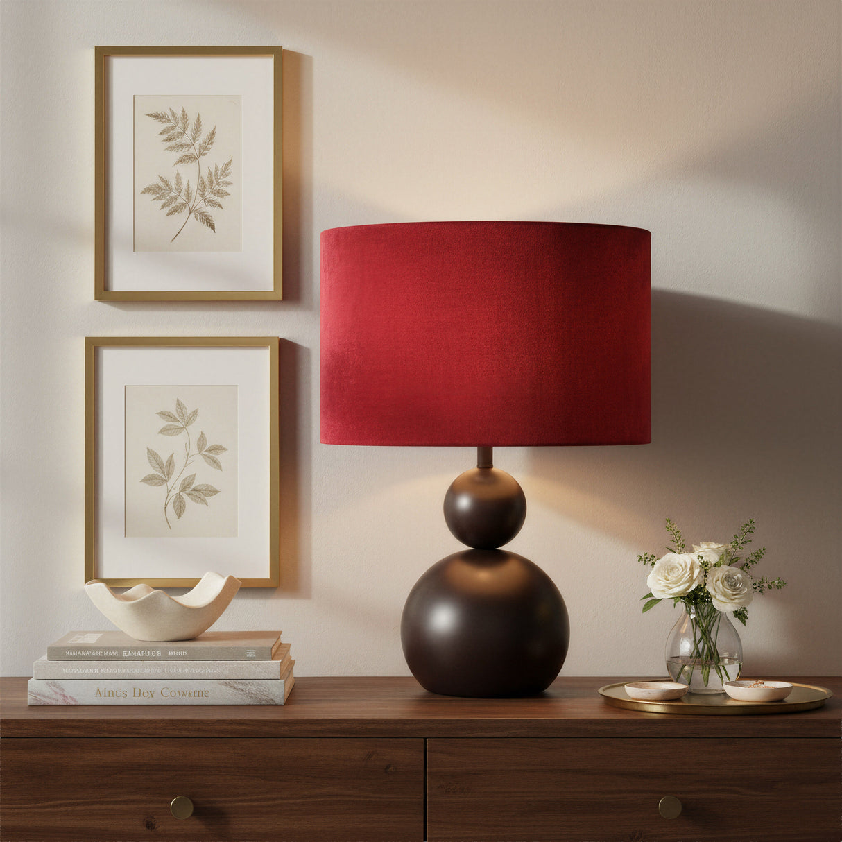 Shobu Red Table Lamp by Zuomod at Eve Furniture