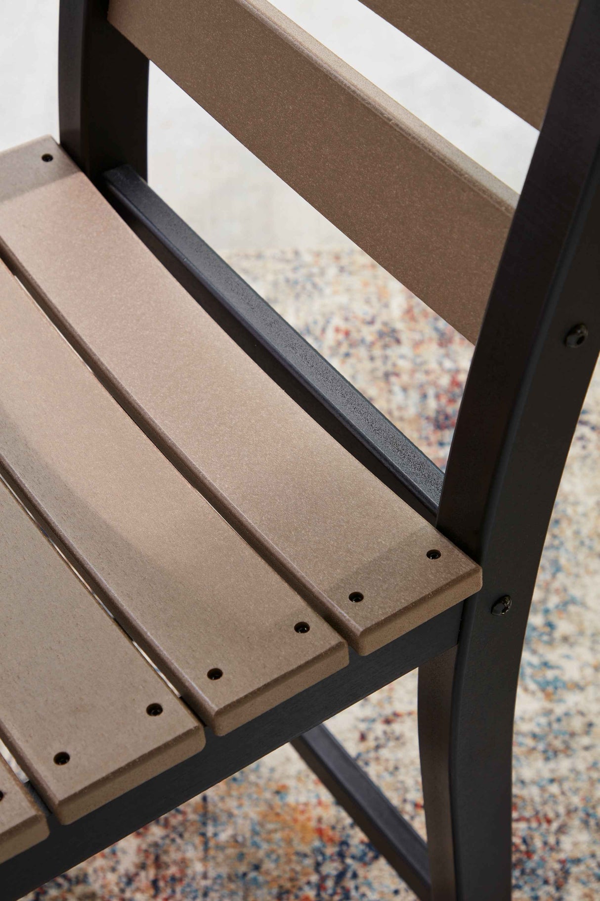 Shoreline Beach Black/Beige Outdoor Counter Table and 2 Barstools by Ashley at Eve Furniture