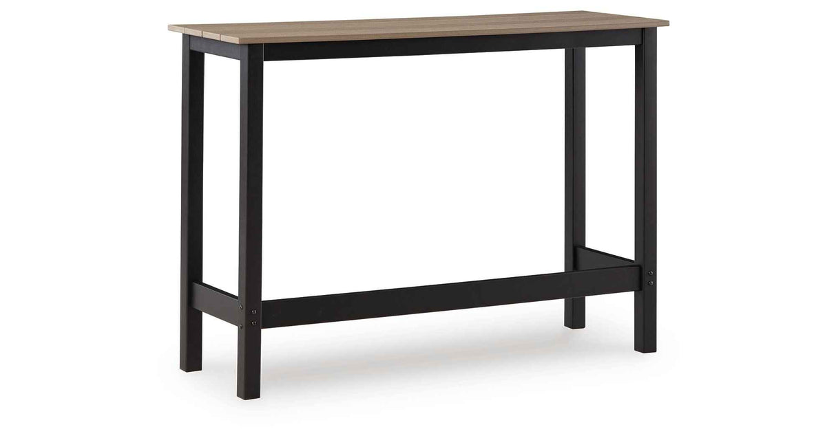 Shoreline Beach Black/Beige Outdoor Counter Table and 2 Barstools by Ashley at Eve Furniture