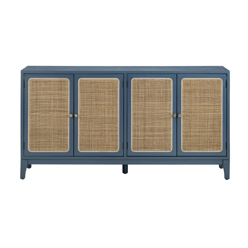 Shoreside Blue/Brown Four-Door Sideboard by Crestview at Eve Furniture
