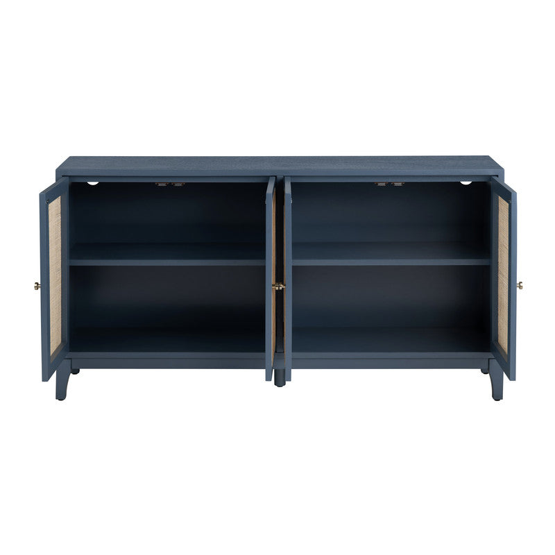 Shoreside Blue/Brown Four-Door Sideboard by Crestview at Eve Furniture