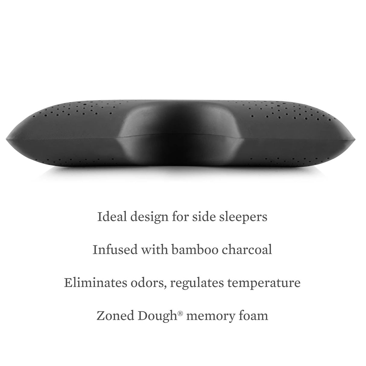 Shoulder Zoned Dough Bamboo Charcoal Queen Pillow by Malouf at Eve Furniture