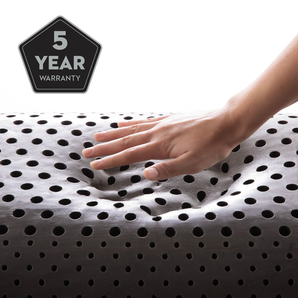 Shoulder Zoned Dough Bamboo Charcoal Queen Pillow by Malouf at Eve Furniture