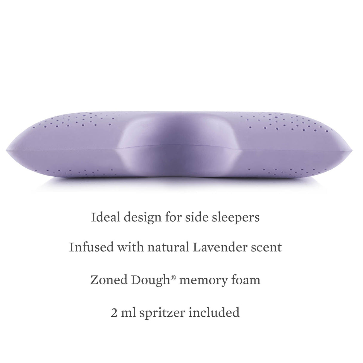 Shoulder Zoned Dough Lavender King Pillow by Malouf at Eve Furniture