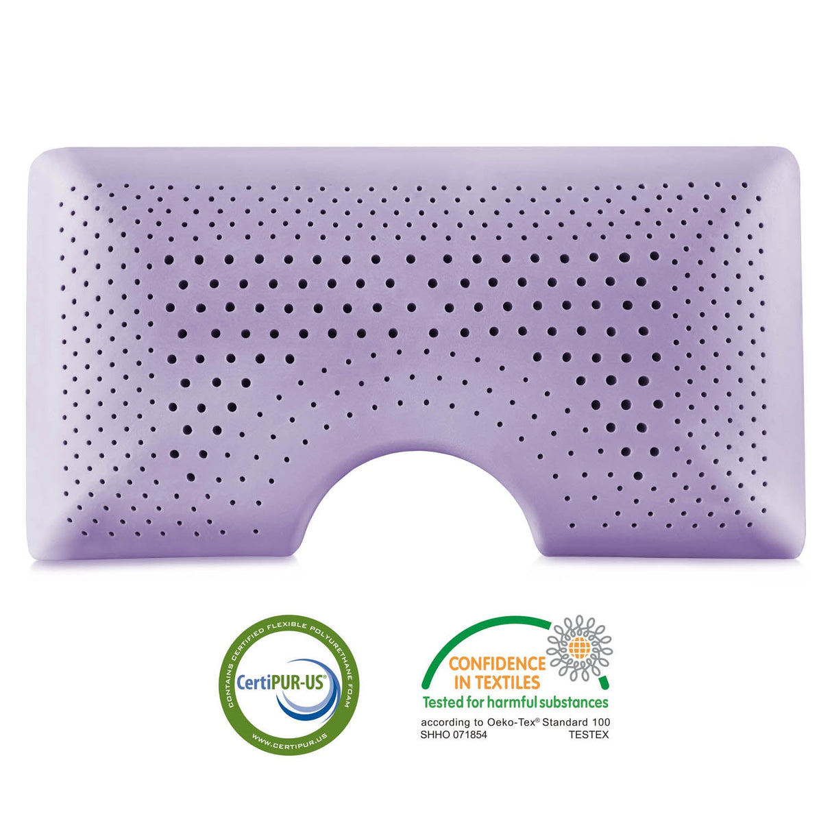 Shoulder Zoned Dough Lavender King Pillow by Malouf at Eve Furniture