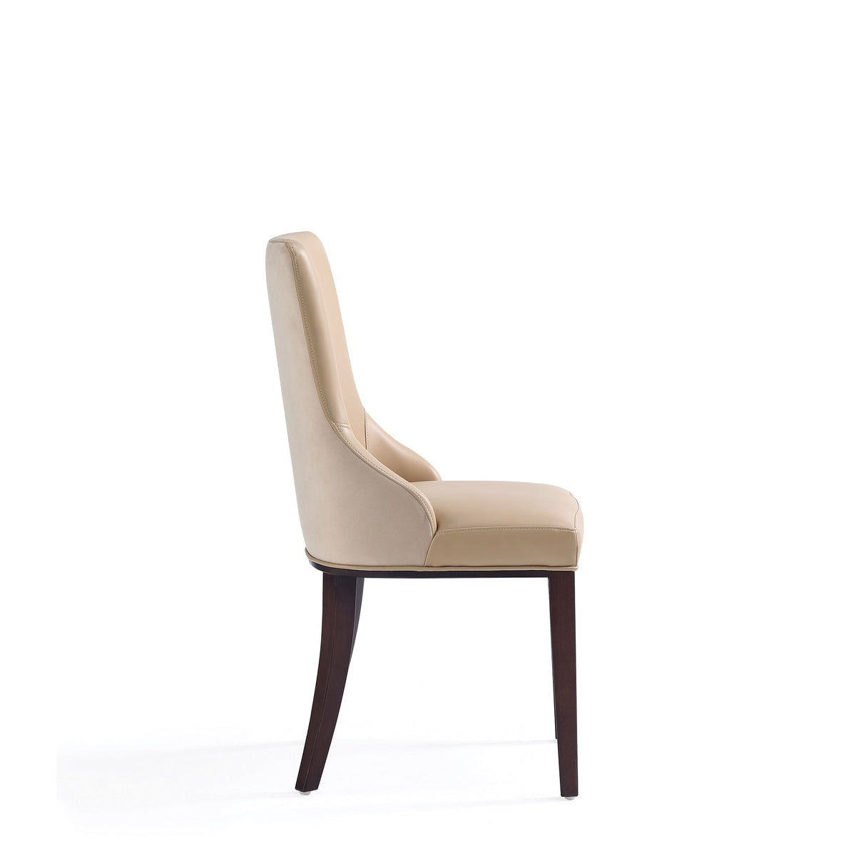 Shubert 6-Piece Faux Leather and Velvet Dining Chair Set in Tan by Manhattan Comfort at Eve Furniture