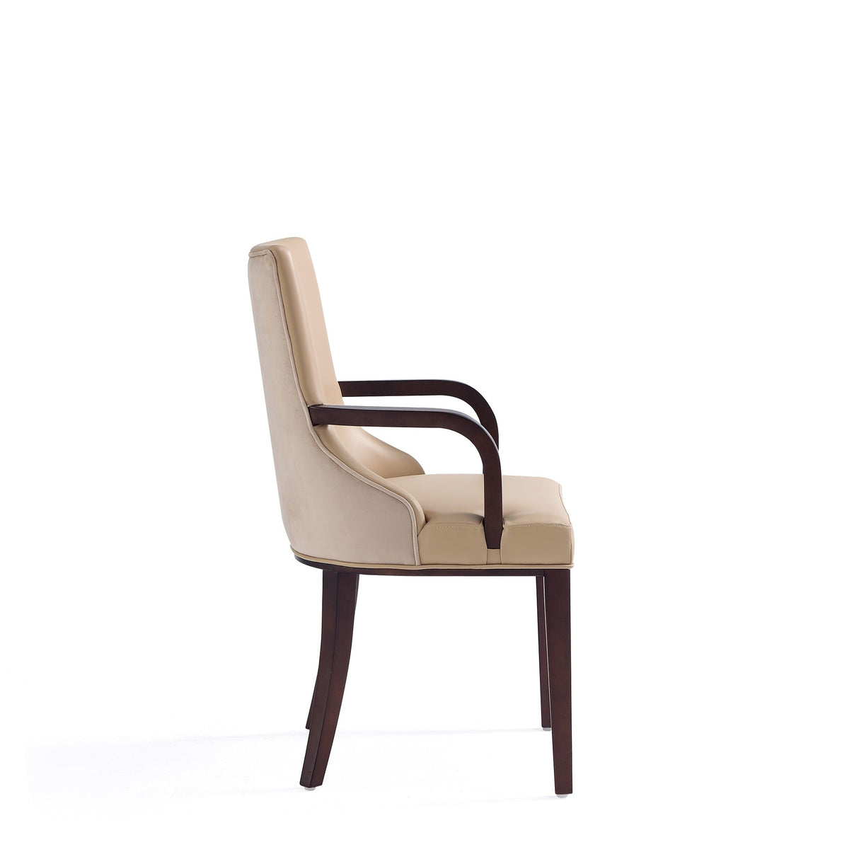 Shubert 8-Piece Faux Leather and Velvet Dining Chair Set in Tan by Manhattan Comfort at Eve Furniture