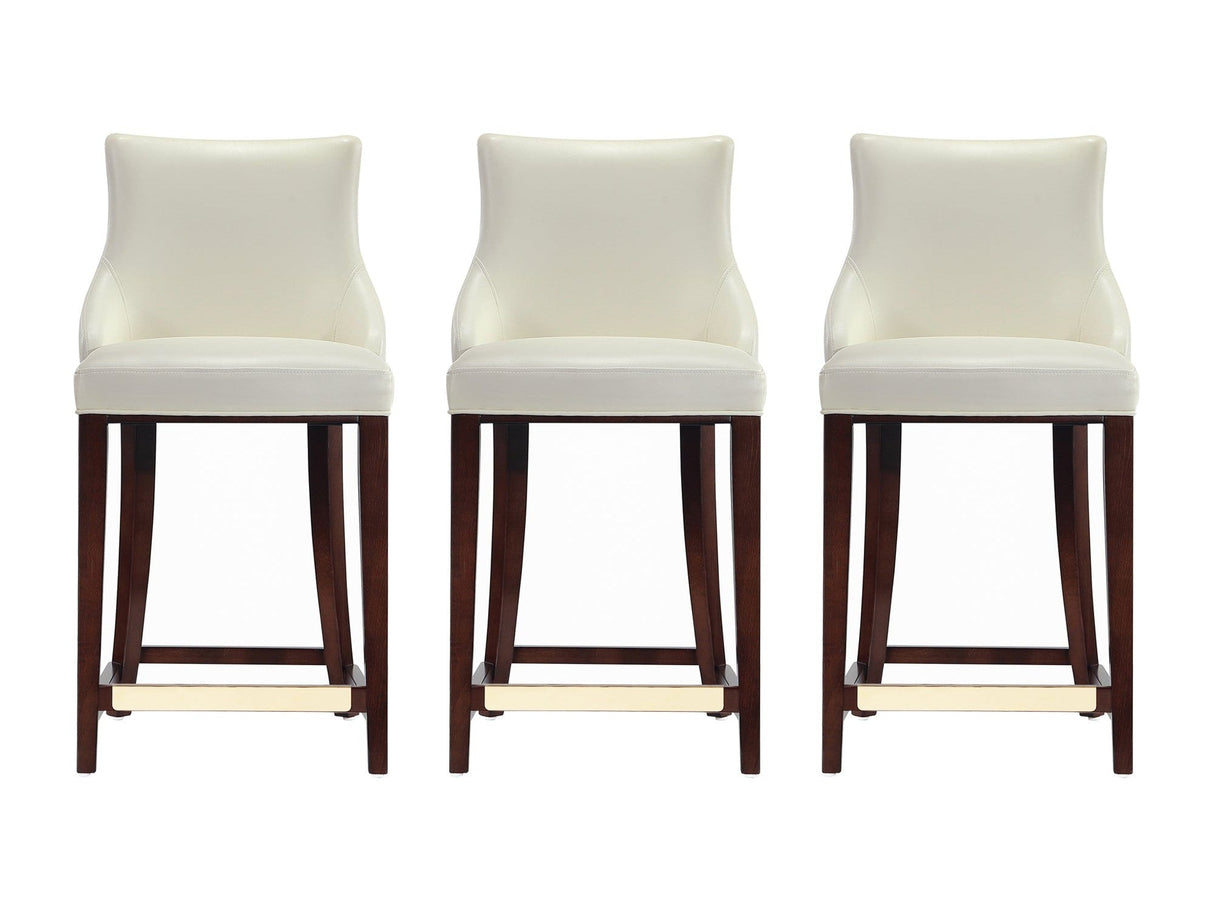Shubert Counter Stool in Ivory (set of 3) by Manhattan Comfort at Eve Furniture