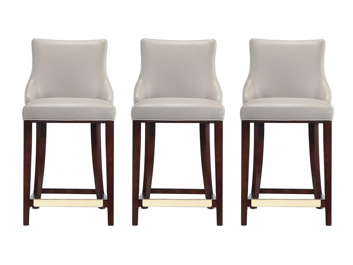Shubert Counter Stool in Light Grey (set of 3) by Manhattan Comfort at Eve Furniture