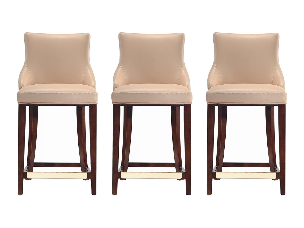 Shubert Counter Stool in Tan (set of 3) by Manhattan Comfort at Eve Furniture