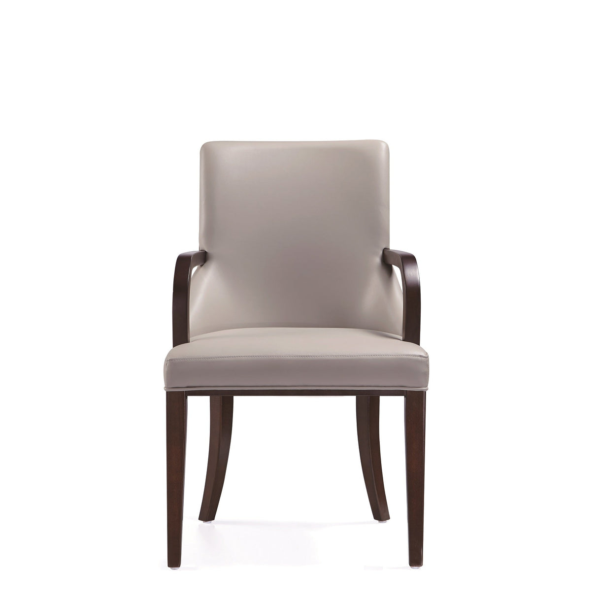 Shubert Faux Leather and Velvet Dining Armchair in Light Grey (set of 2) by Manhattan Comfort at Eve Furniture