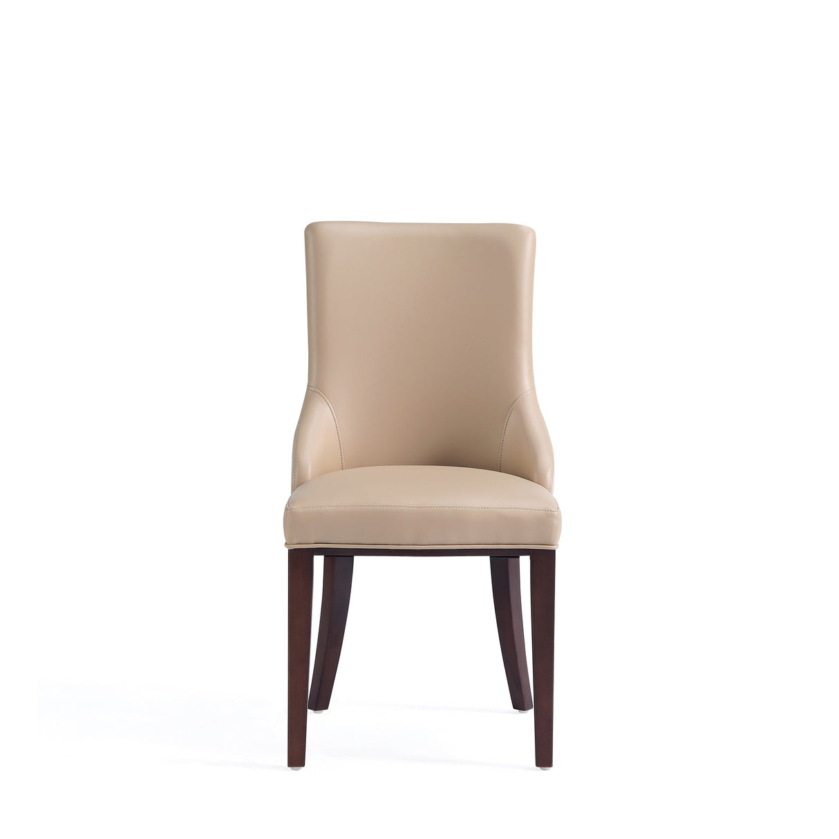 Shubert Faux Leather and Velvet Dining Chair in Tan (set of 2) by Manhattan Comfort at Eve Furniture