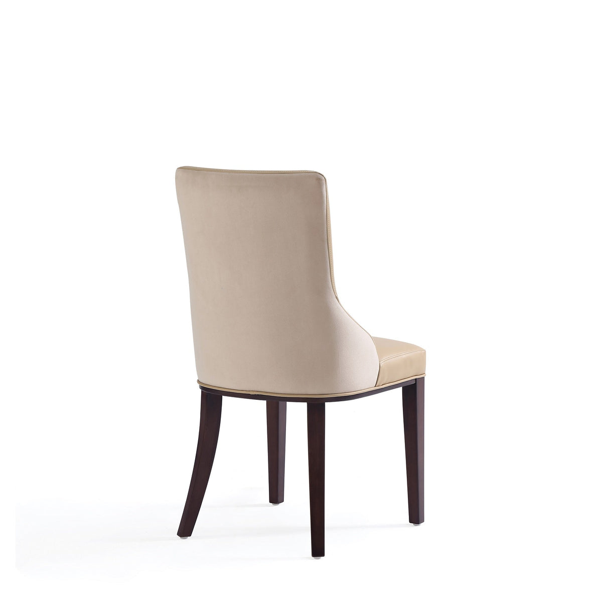 Shubert Faux Leather and Velvet Dining Chair in Tan (set of 2) by Manhattan Comfort at Eve Furniture