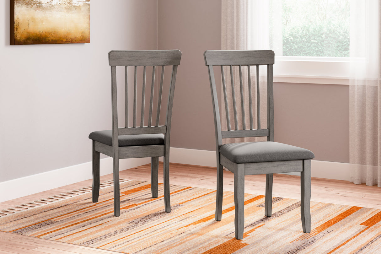 Shullden Gray Dining Table and 4 Chairs by Ashley at Eve Furniture
