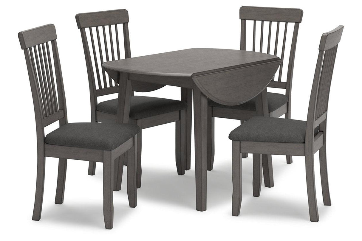 Shullden Gray Dining Table and 4 Chairs by Ashley at Eve Furniture