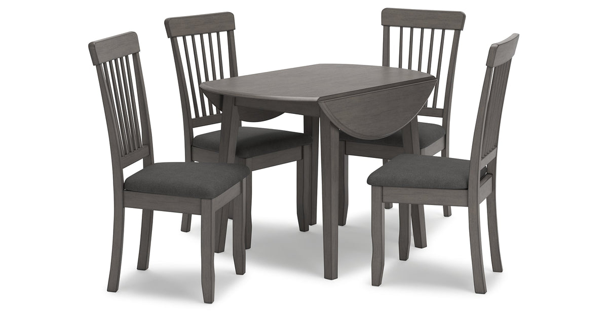 Shullden Gray Dining Table and 4 Chairs by Ashley at Eve Furniture