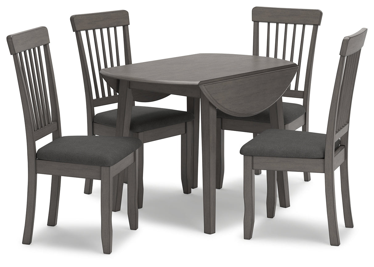 Shullden Gray Dining Table and 4 Chairs by Ashley at Eve Furniture