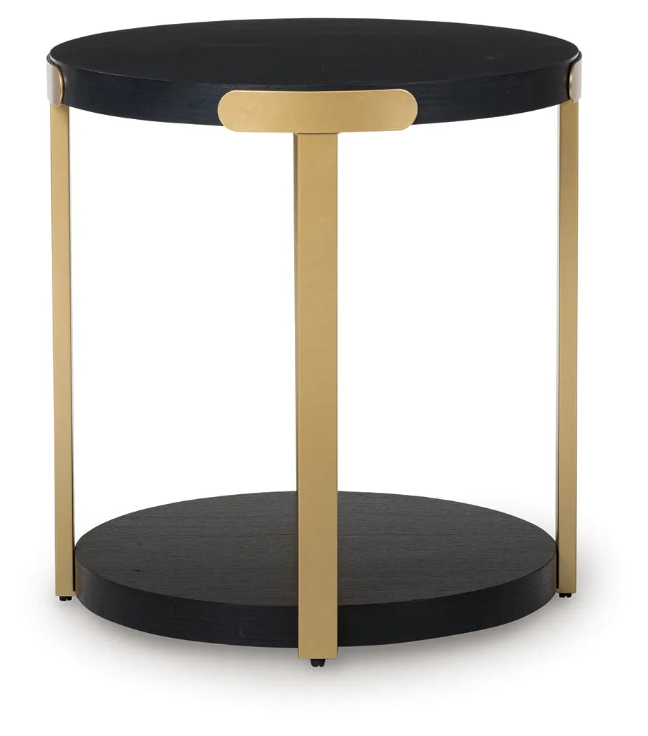 Shylore Black/Brass Finish Table (Set of 3) by Ashley at Eve Furniture