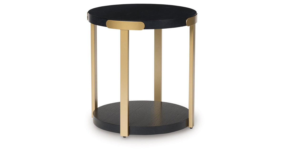 Shylore Black/Brass Finish Table (Set of 3) by ASHLEY FURNITURE at Eve Furniture