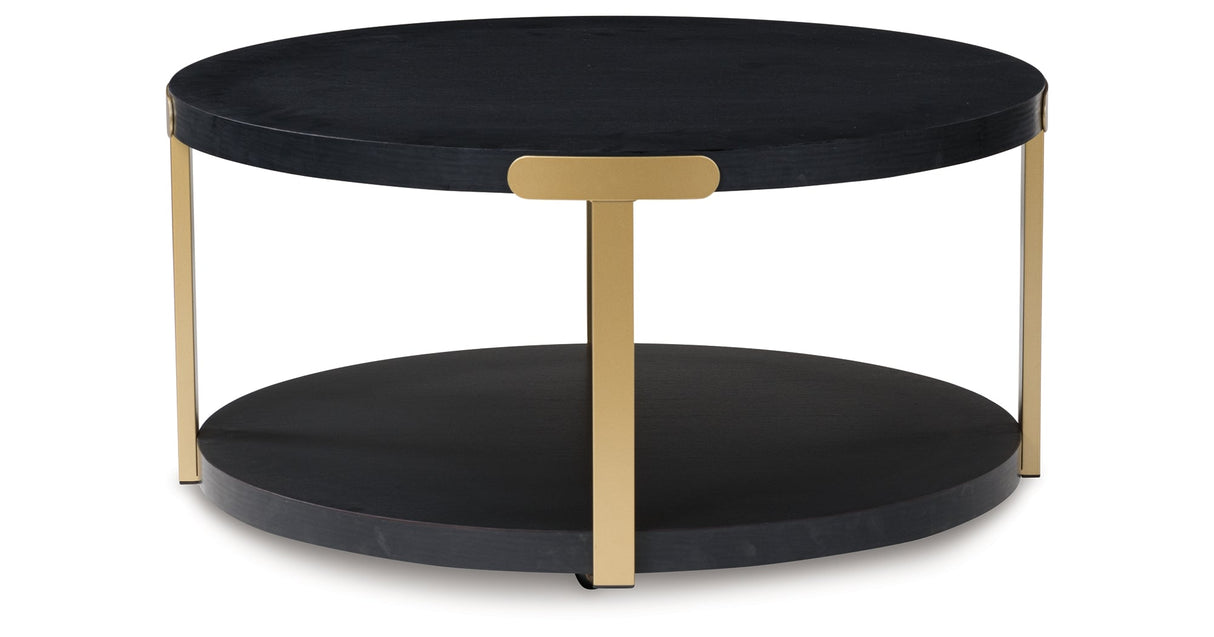Shylore Black/Brass Finish Table (Set of 3) by ASHLEY FURNITURE at Eve Furniture