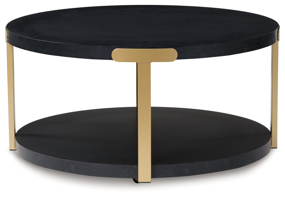Shylore Black/Brass Finish Table (Set of 3) by ASHLEY FURNITURE at Eve Furniture