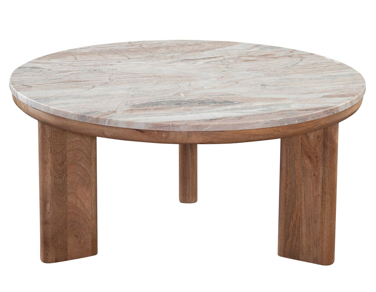Sidney 3-Piece Round Toronto Brown Marble Top Table Set by Steve Silver at Eve Furniture