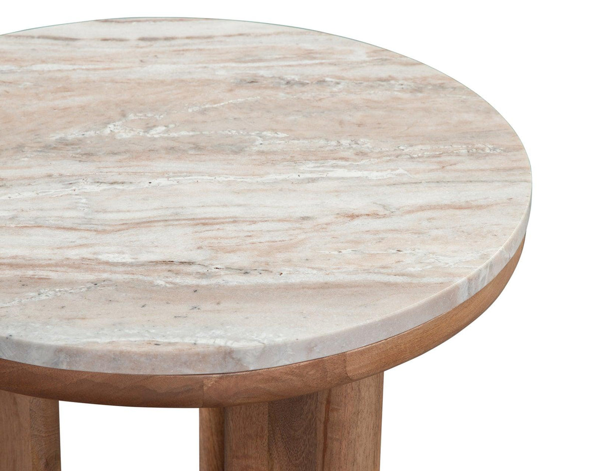 Sidney 3-Piece Round Toronto Brown Marble Top Table Set by Steve Silver at Eve Furniture
