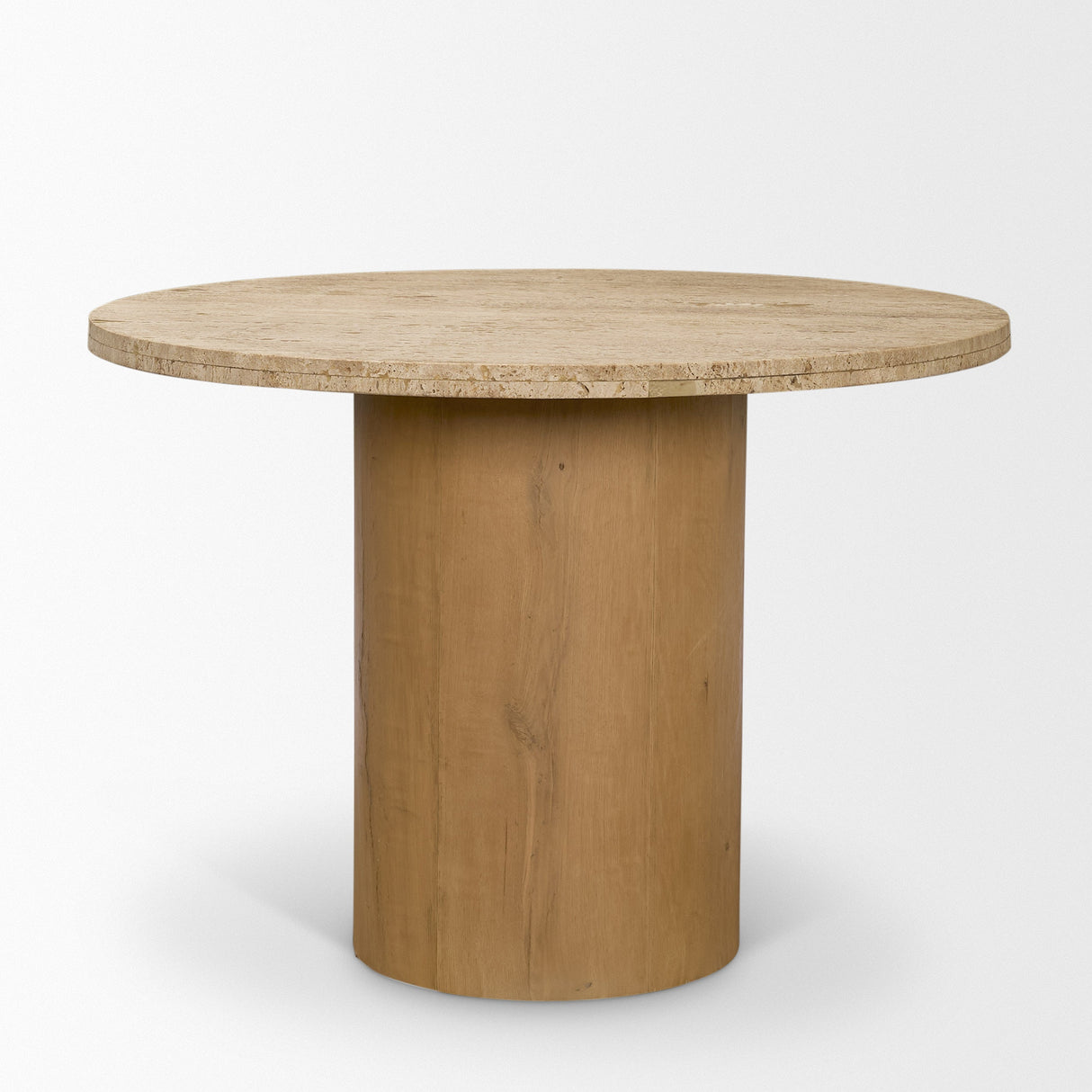 Siena 42" Round Travertine Pedestal Dining Table by Mercana at Eve Furniture