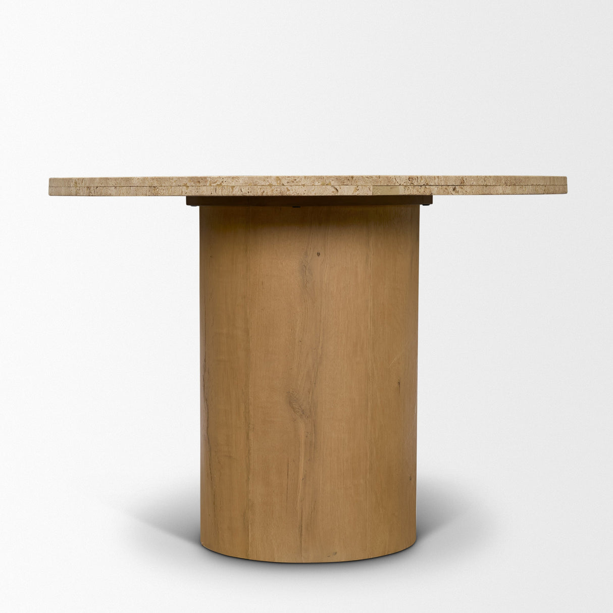 Siena 42" Round Travertine Pedestal Dining Table by Mercana at Eve Furniture