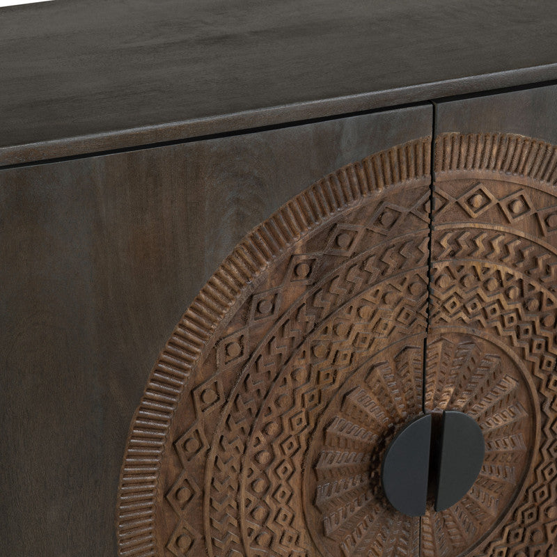Sienna Brown/Black Four-Door Sideboard by Crestview at Eve Furniture