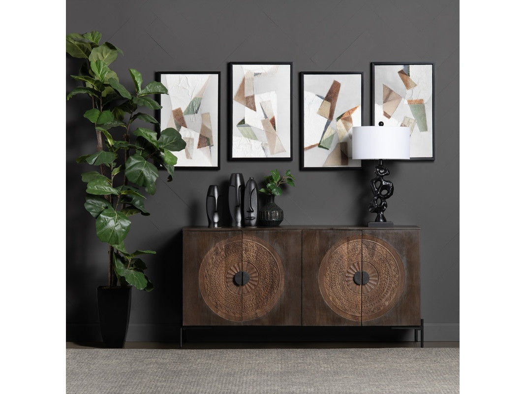 Sienna Brown/Black Four-Door Sideboard by Crestview at Eve Furniture