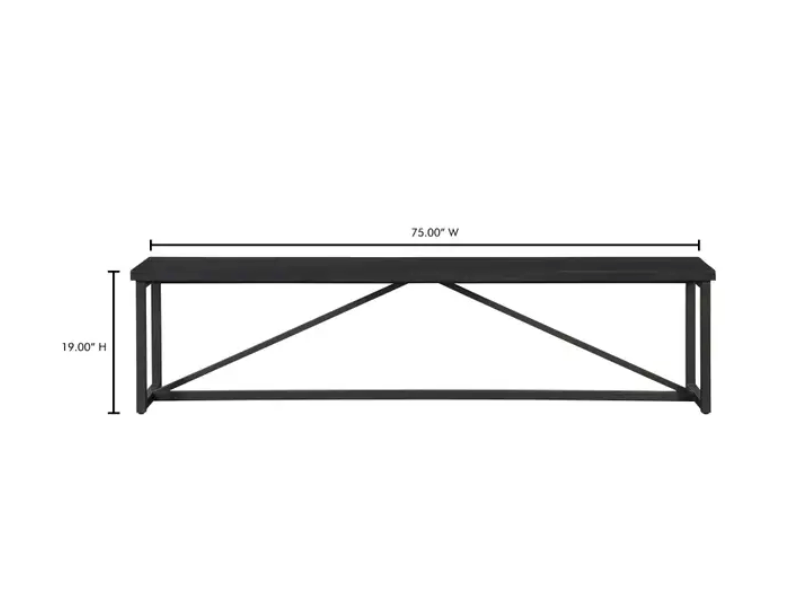 Sierra Bench Black by Moe's Home at Eve Furniture