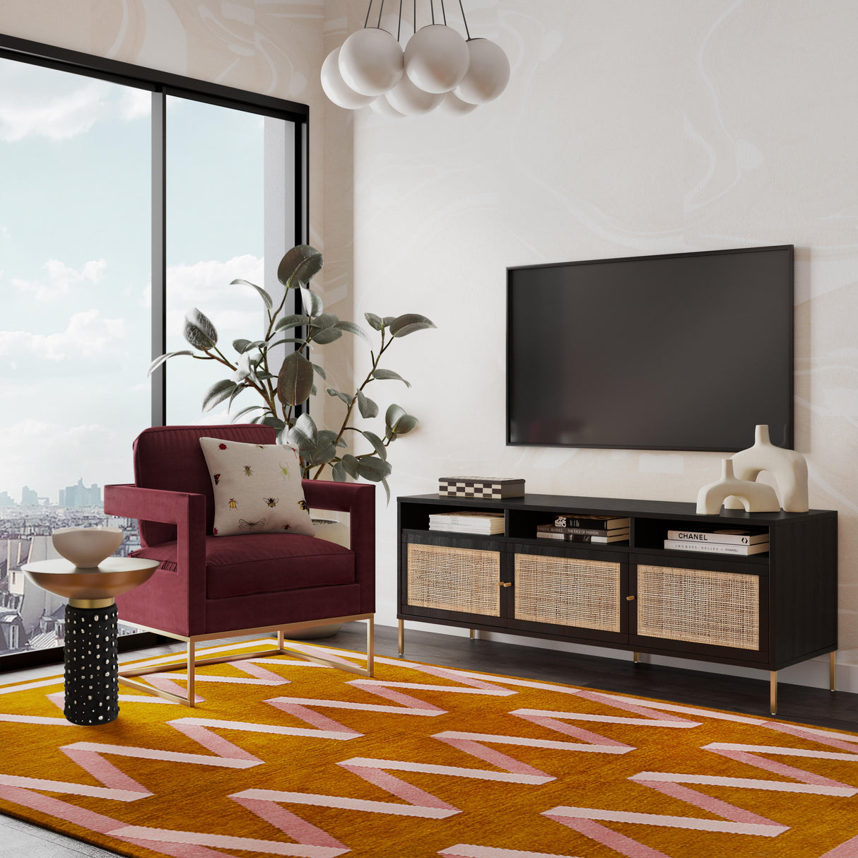Sierra Cane Media Console by TOV Furniture at Eve Furniture