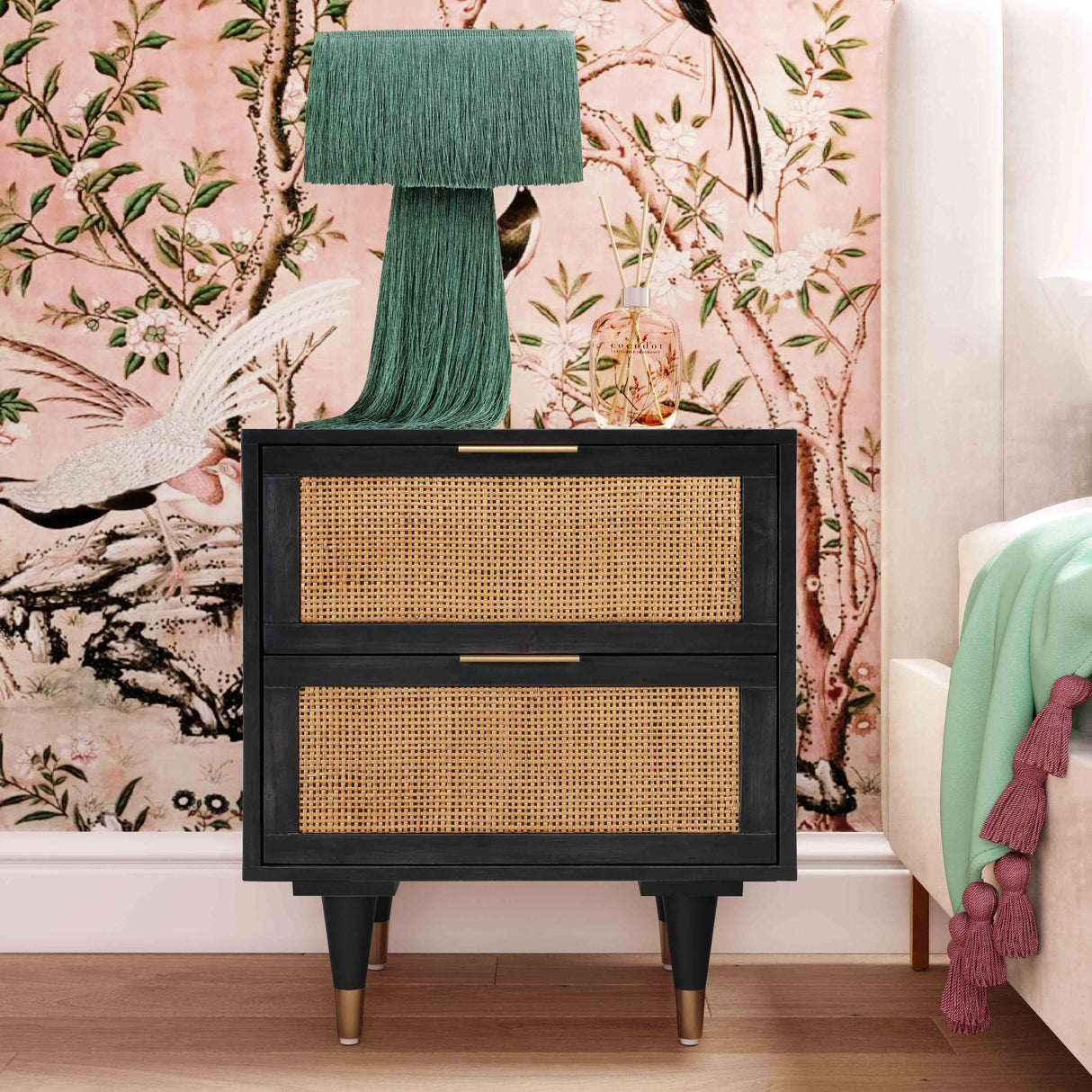 Sierra Cane Nightstand by TOV Furniture at Eve Furniture