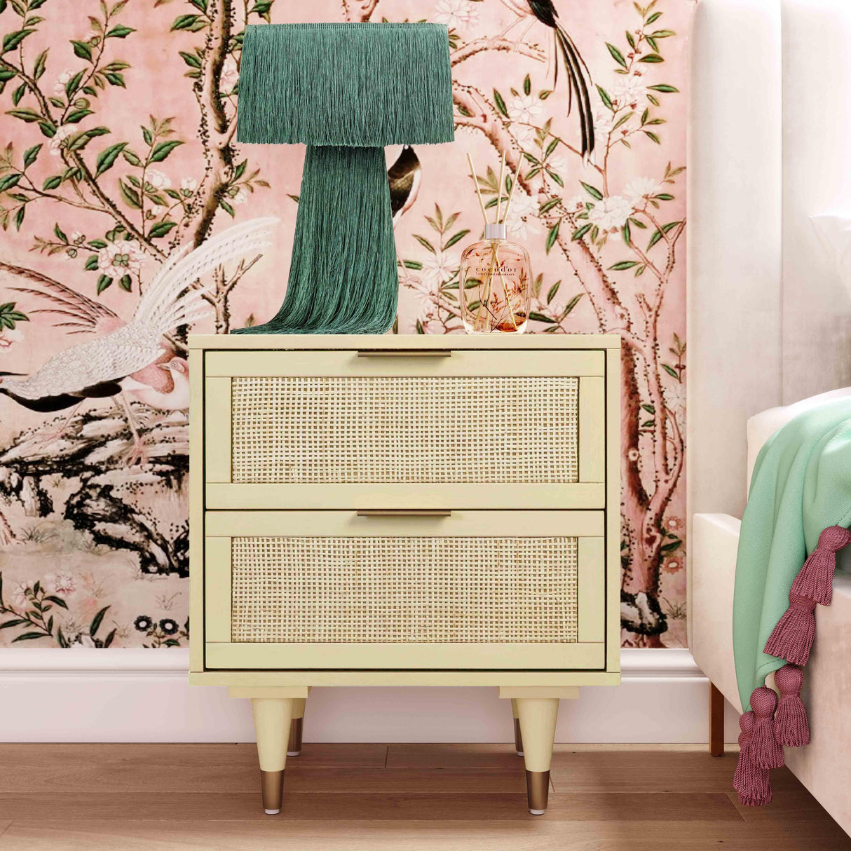 Sierra Cane Nightstand by TOV Furniture at Eve Furniture