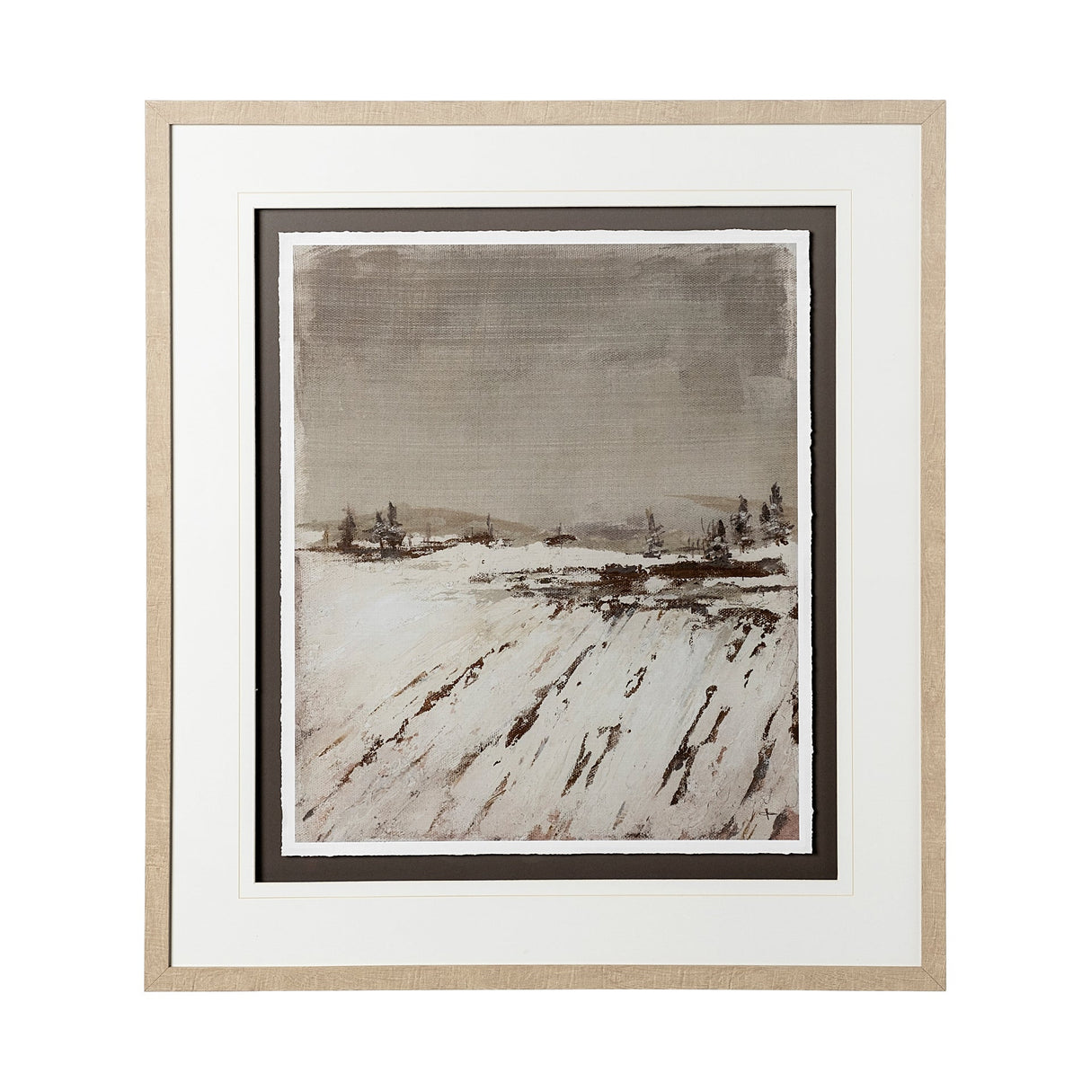 Silent Snow I by Jonathan Klassen a Hand Embellished Textured Framed Art Print Matted under Glass by Mercana at Eve Furniture