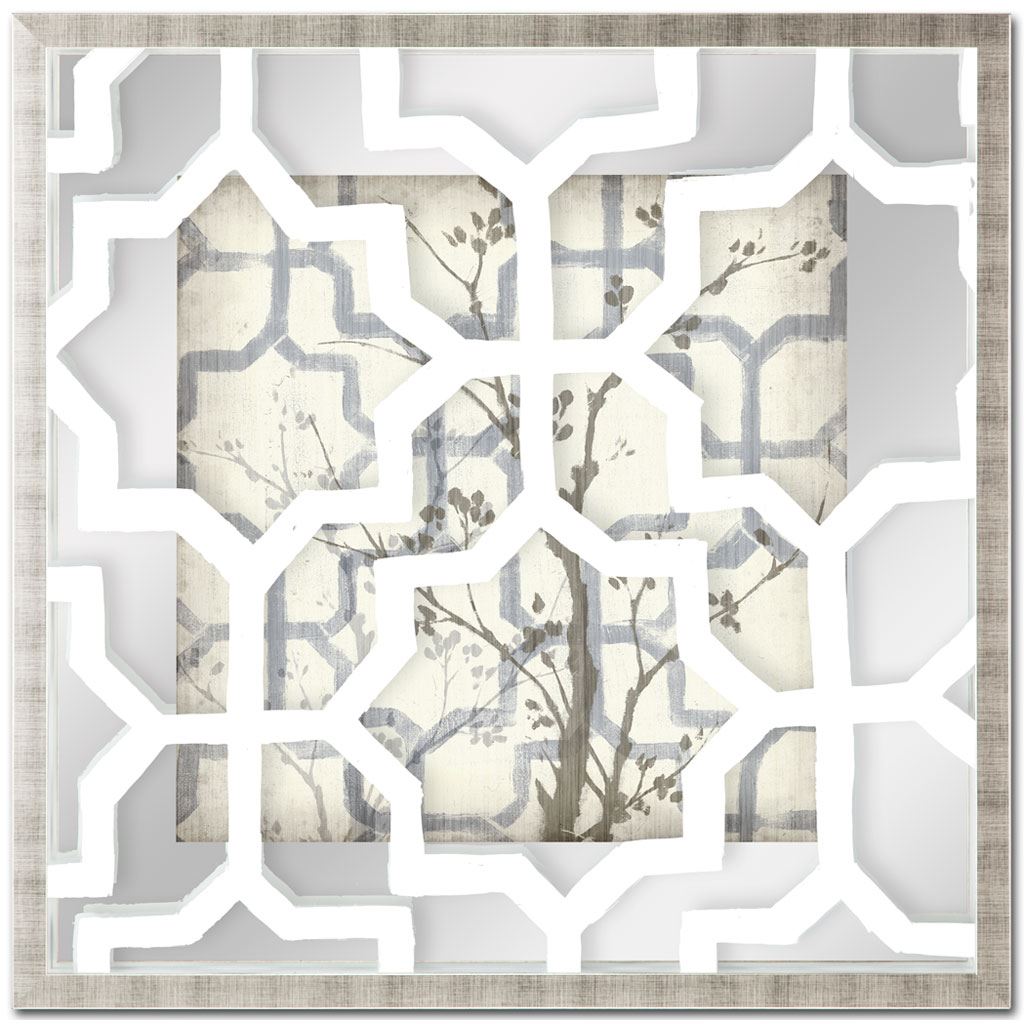 Silhouette & Pattern VI (MC) Jennifer Goldberger Hand Embelished Framed Art Print Matted under Glass by Mercana at Eve Furniture