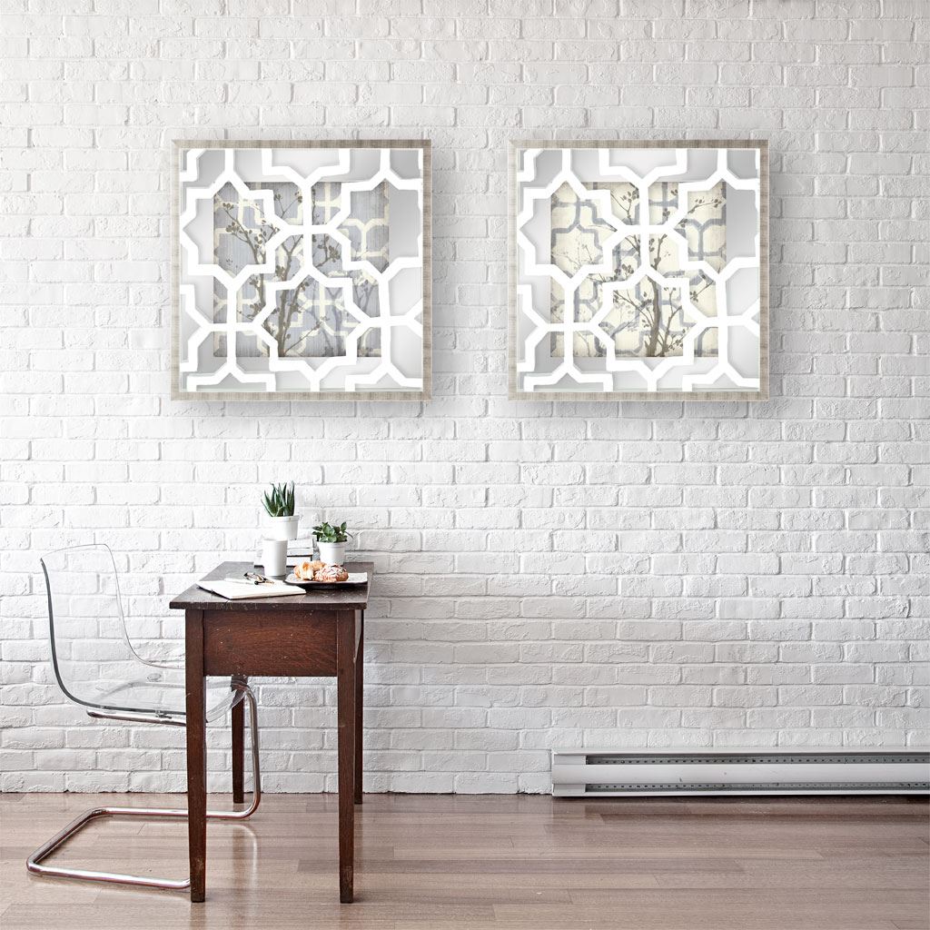 Silhouette & Pattern VI (MC) Jennifer Goldberger Hand Embelished Framed Art Print Matted under Glass by Mercana at Eve Furniture