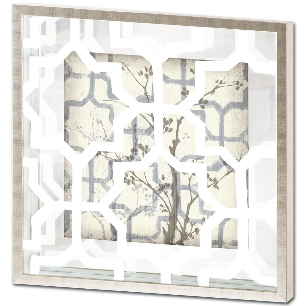 Silhouette & Pattern VI (MC) Jennifer Goldberger Hand Embelished Framed Art Print Matted under Glass by Mercana at Eve Furniture