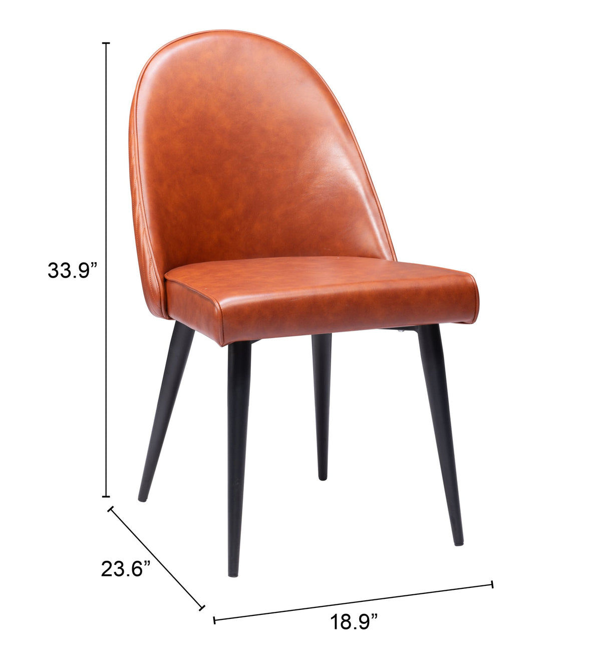 Silloth Brown Armless Dining Chair (Set of 2) by Zuomod at Eve Furniture