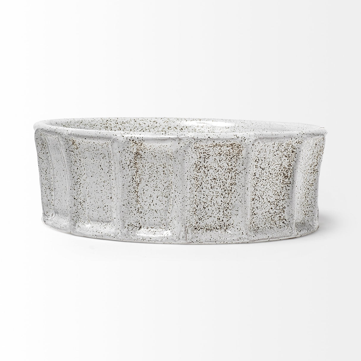 Silone (Small) 9L x 9W White Ceramic Bowl by Mercana at Eve Furniture