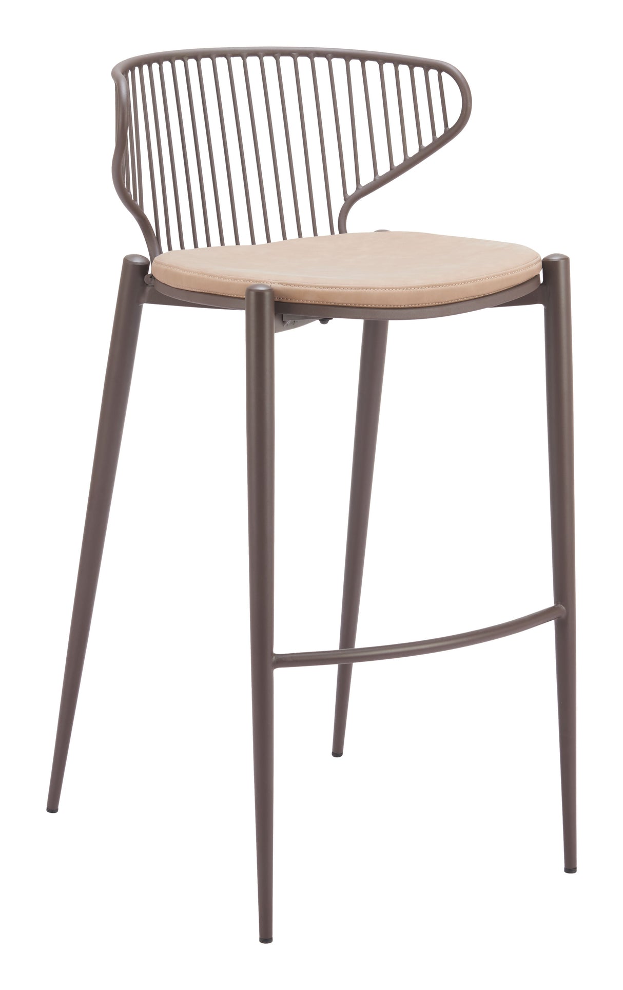 Silues Taupe & Brown Barstool (Set of 2) by Zuomod at Eve Furniture