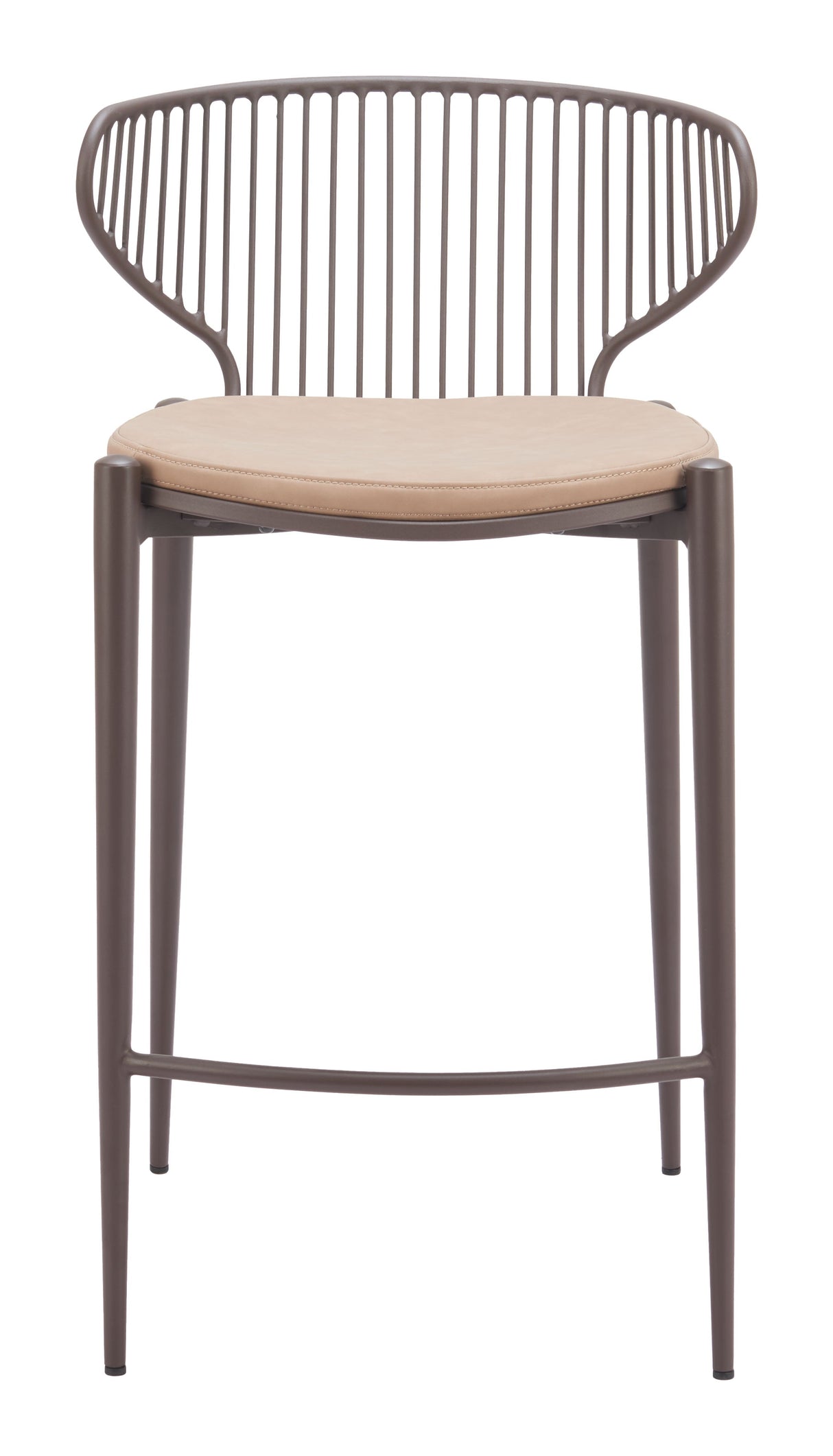 Silues Taupe & Brown Counter Stool (Set of 2) by Zuomod at Eve Furniture