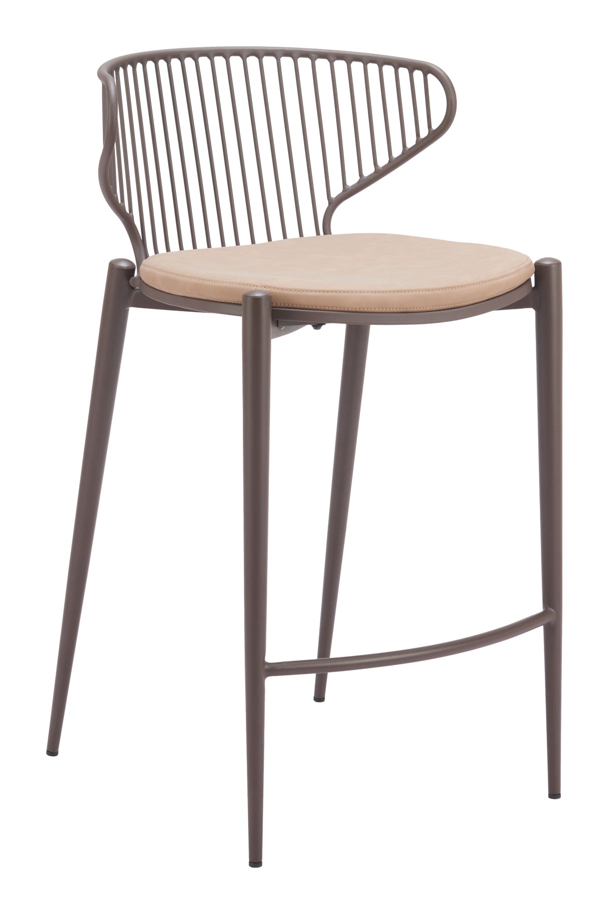 Silues Taupe & Brown Counter Stool (Set of 2) by Zuomod at Eve Furniture
