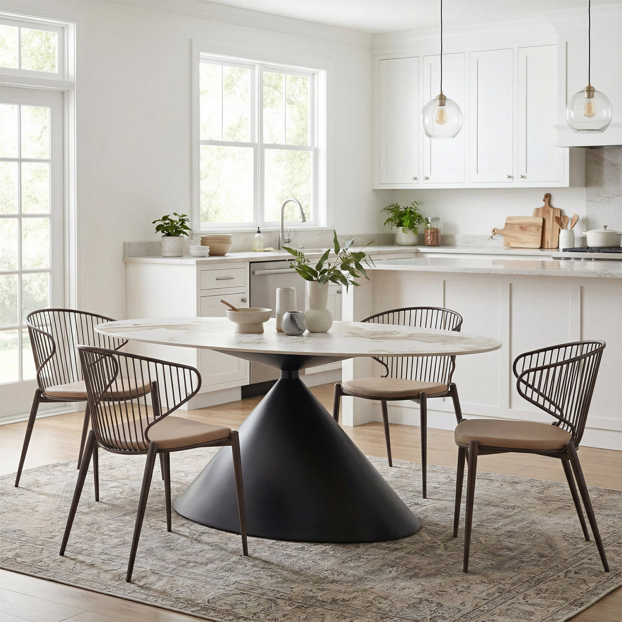 Silues Taupe & Brown Dining Chair (Set of 2) by Zuomod at Eve Furniture