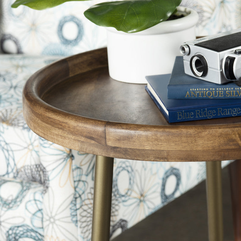 Silva Brown/Gold Accent Table by Crestview at Eve Furniture