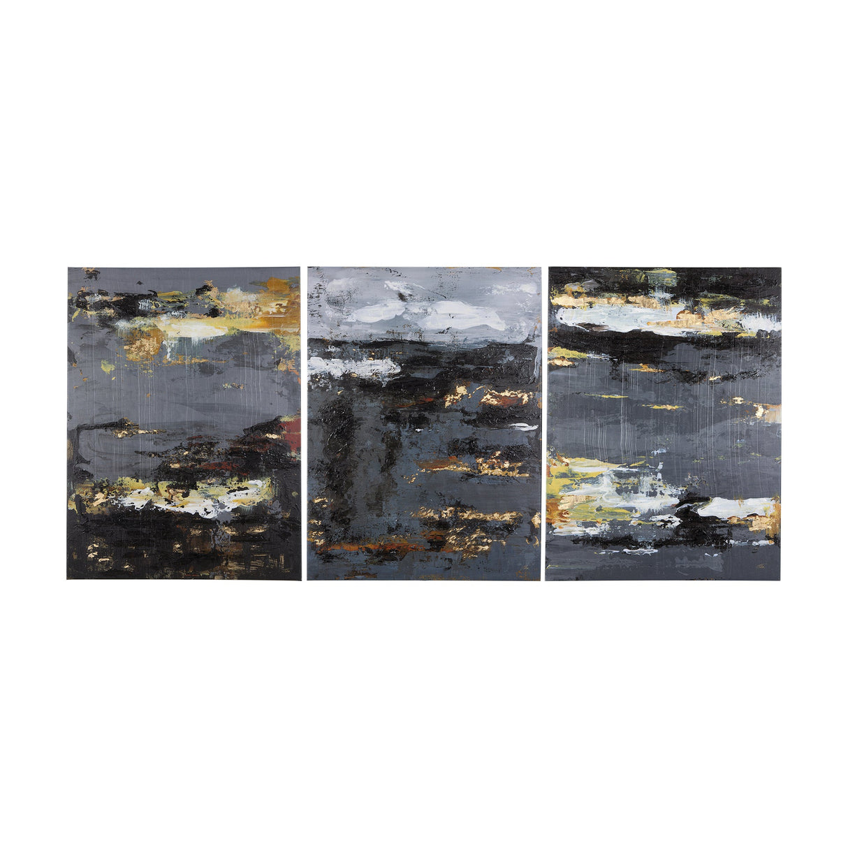 Silver and gold inspiration I by Mercana Studio a Hand Embellished Textured Canvas by Mercana at Eve Furniture