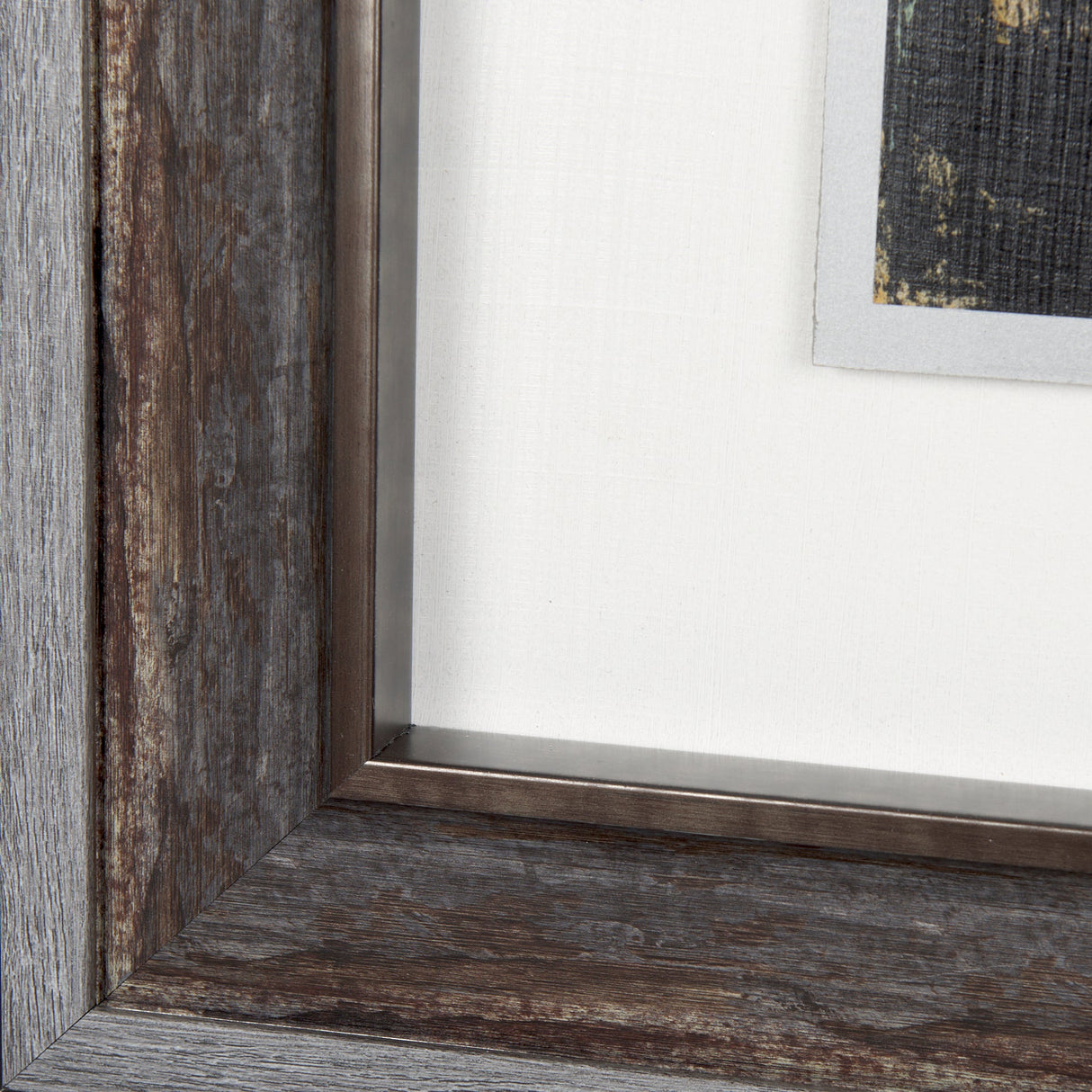Silver and gold Inspiration I by Mercana Studio a Hand Embellished Textured Framed Art Print by Mercana at Eve Furniture